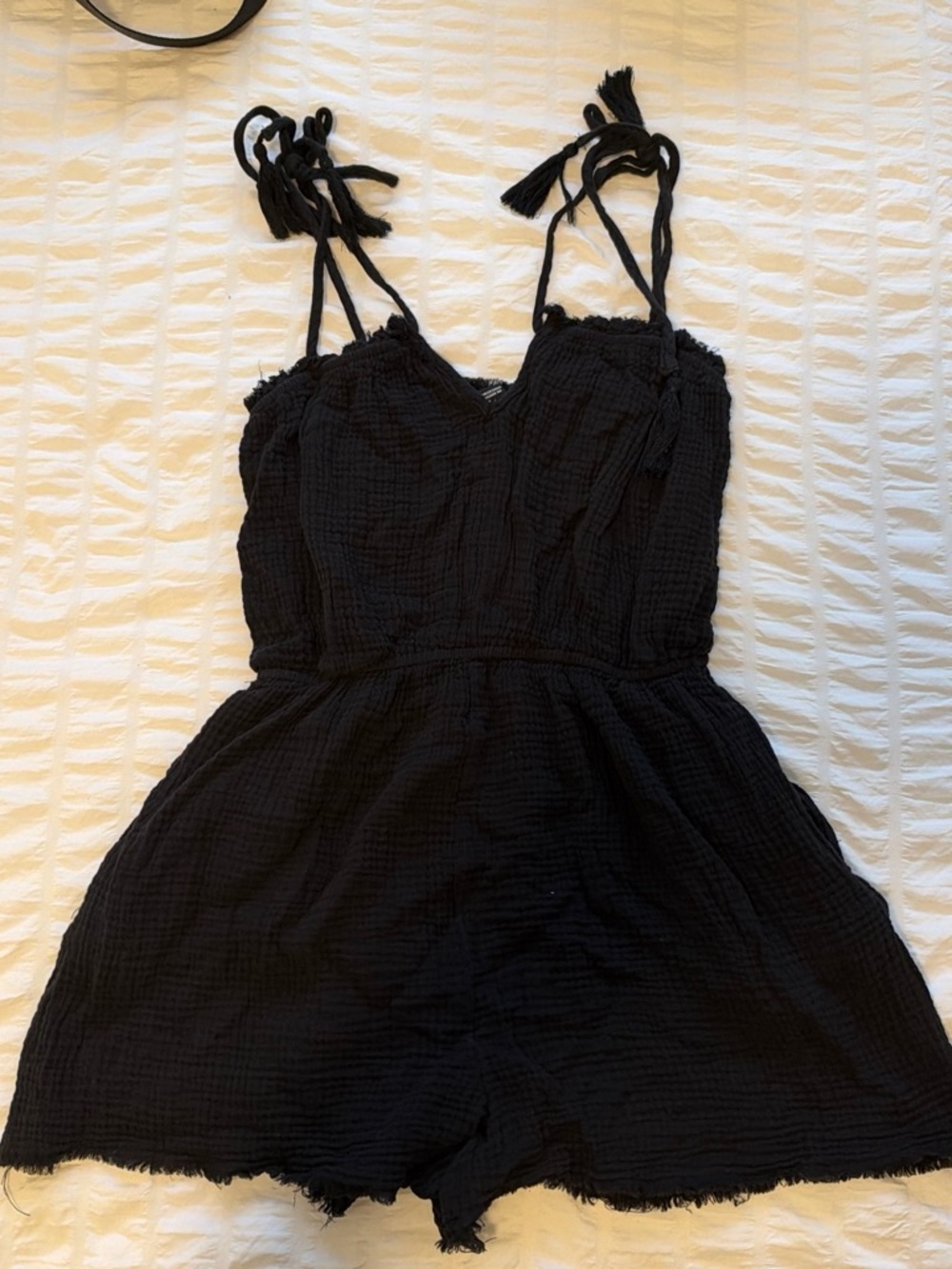 Forever 21 Black Tie-Shoulder Romper
